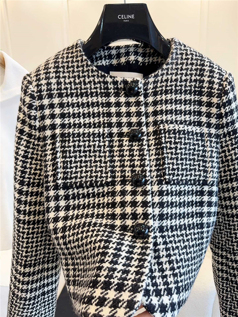 Ce1i*e wool houndstooth coat replica designer clothes