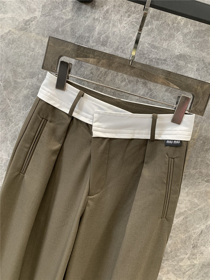 M1um1u wool wide-leg pants replica d&g clothing