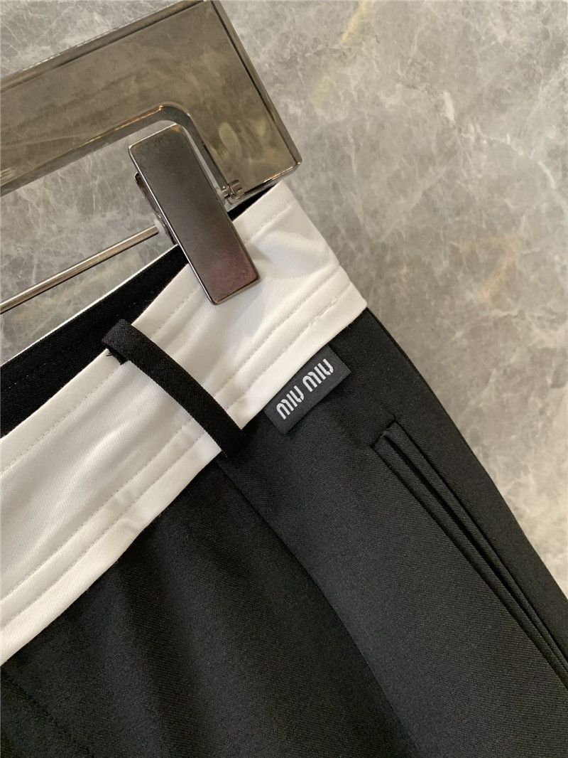 M1um1u wool wide-leg pants replica d&g clothing