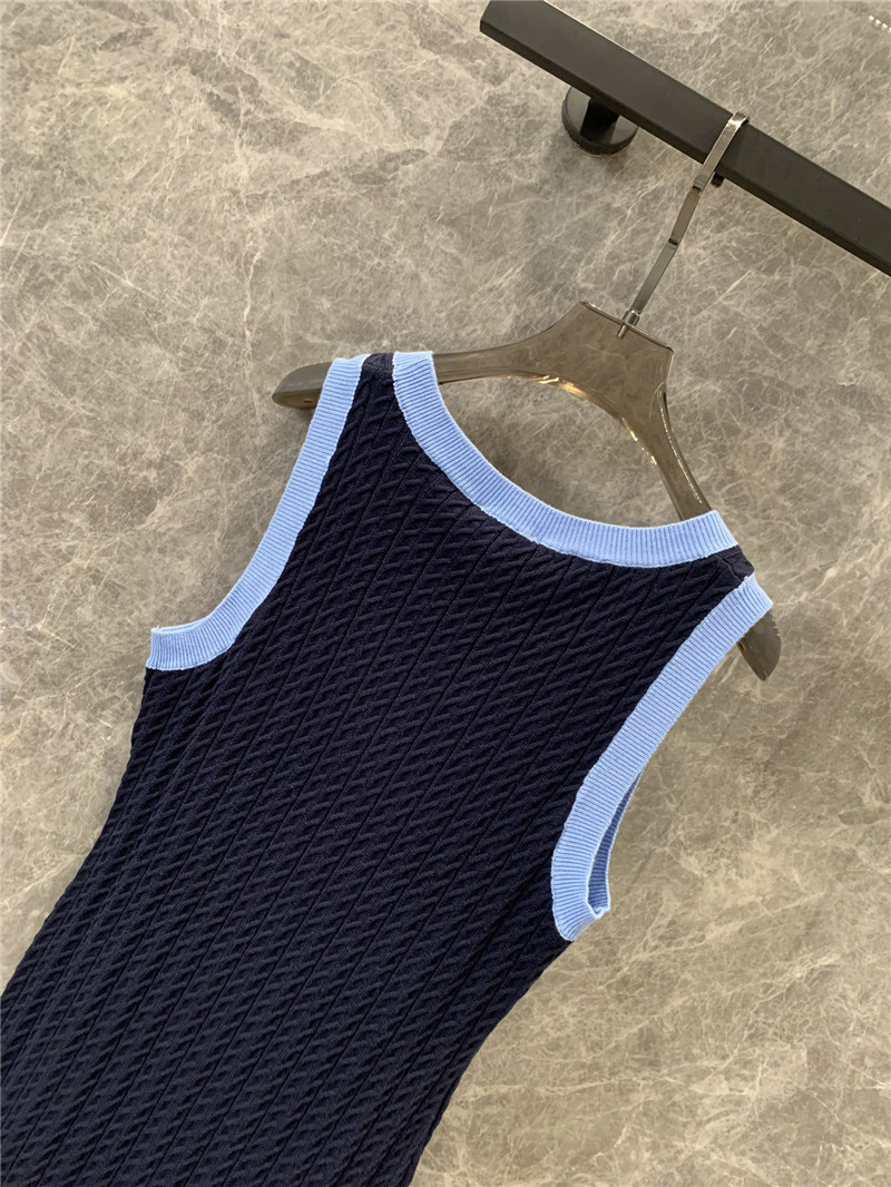 Ch**el double c knitted vest dress replica clothes