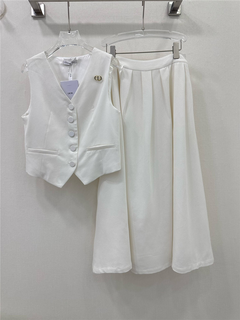 D10r v-neck vest skirt cotton and linen suit replica clothing