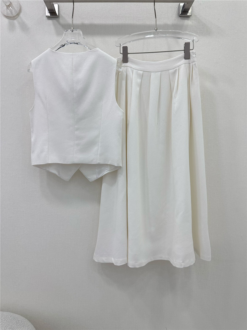 D10r v-neck vest skirt cotton and linen suit replica clothing