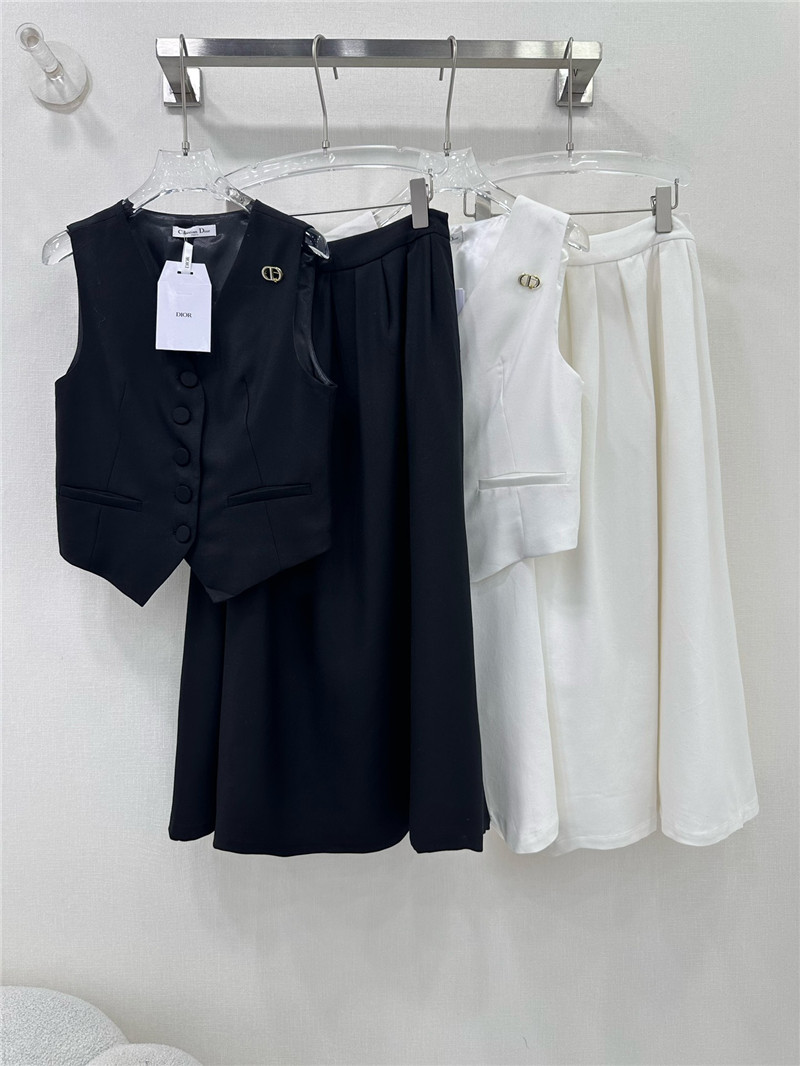D10r v-neck vest skirt cotton and linen suit replica clothing