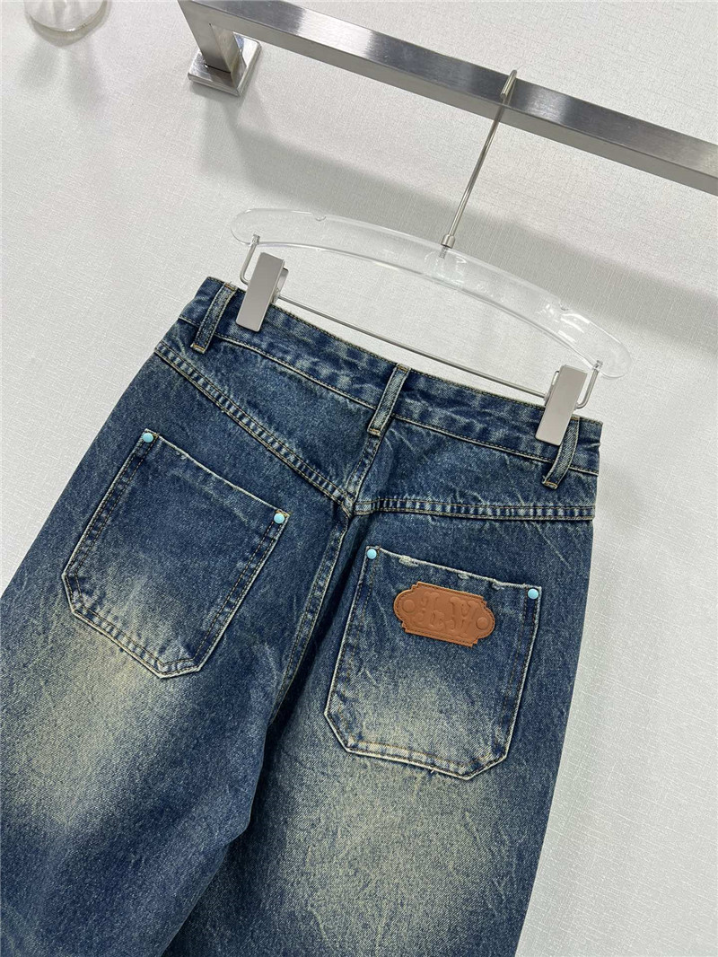 l0vis Vvtt0n lv washed color ripped straight jeans replica clothes