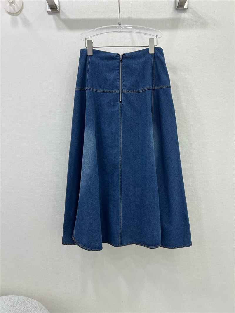 Pra*a triangle logo denim skirt replica d&g clothing