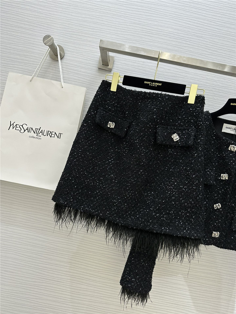 Y51 soft tweed jacket + sequined skirt set replicas clothes