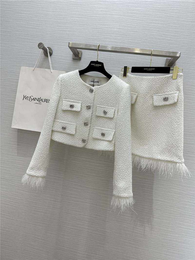Y51 soft tweed jacket + sequined skirt set replicas clothes