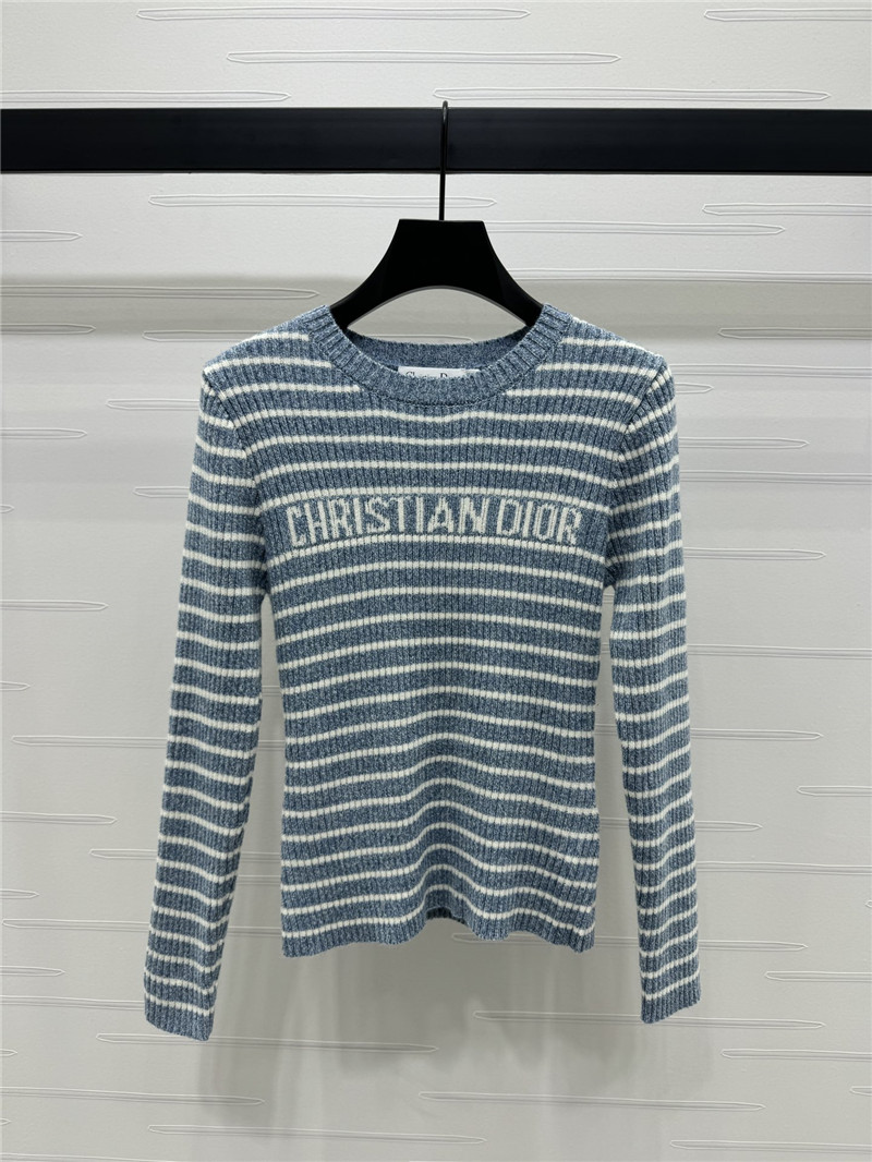 D10r striped jacquard letter knitted long sleeve replica clothing