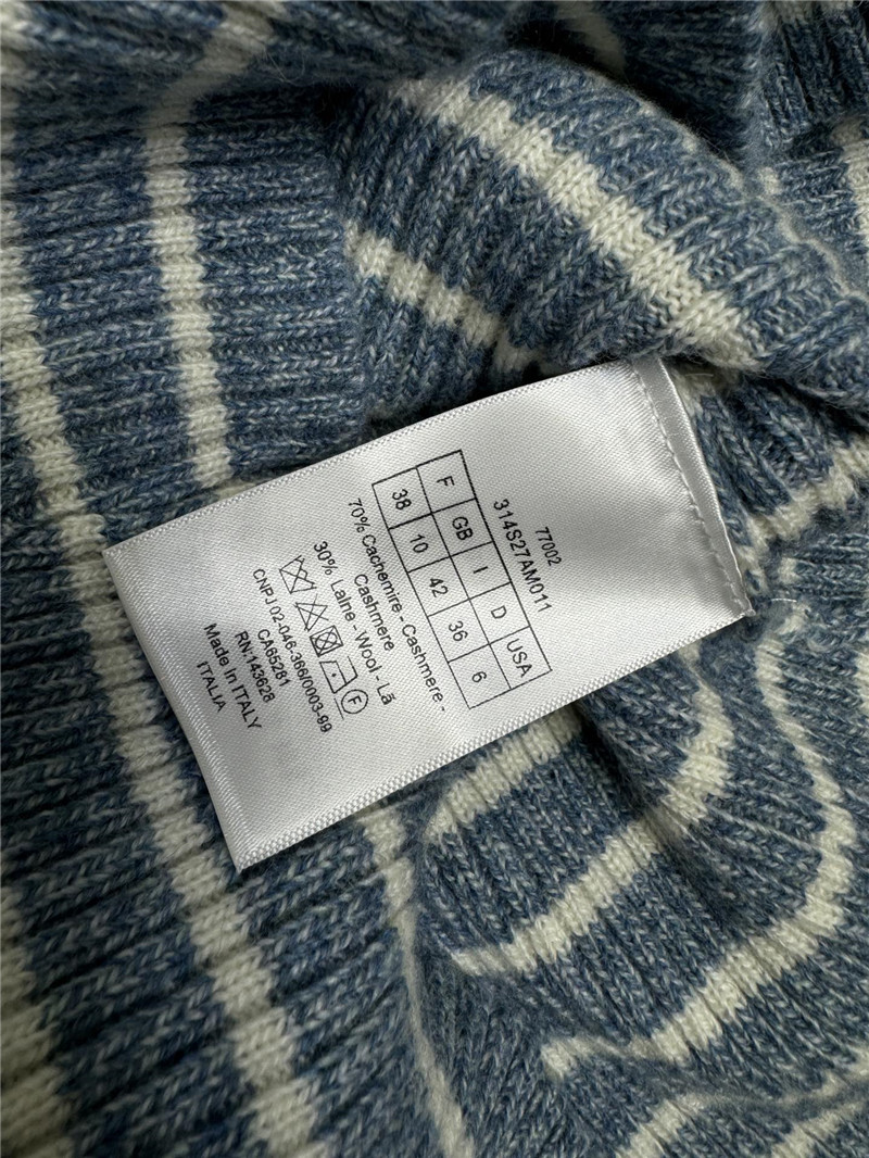 D10r striped jacquard letter knitted long sleeve replica clothing
