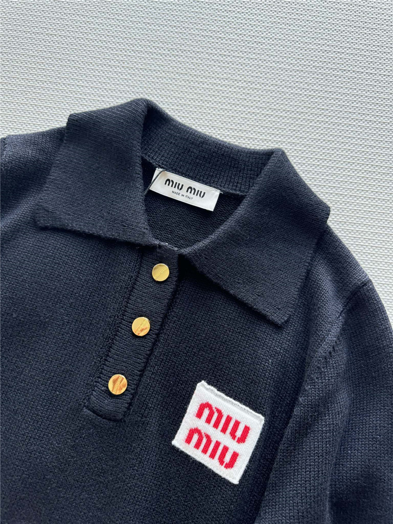 M1um1u polo knit short sleeve replica d&g clothing