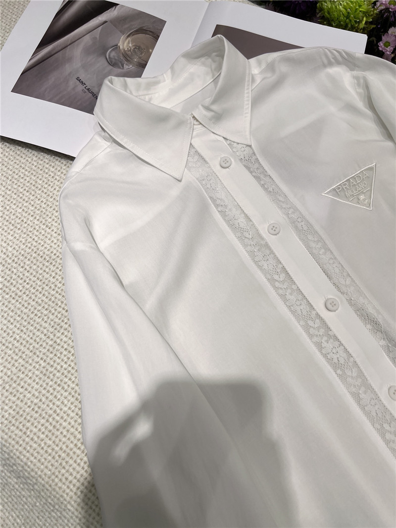 Pra*a tencel linen white shirt replica clothing sites