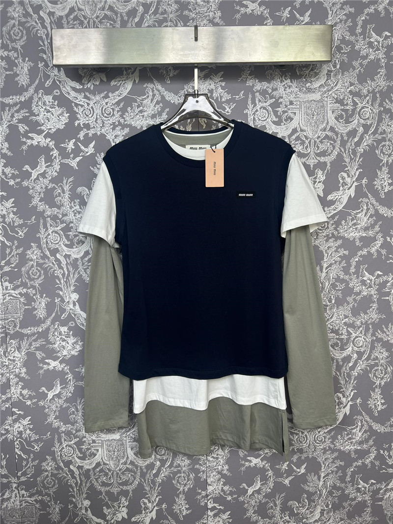 M1um1u layered three-piece long-sleeved t replica clothes