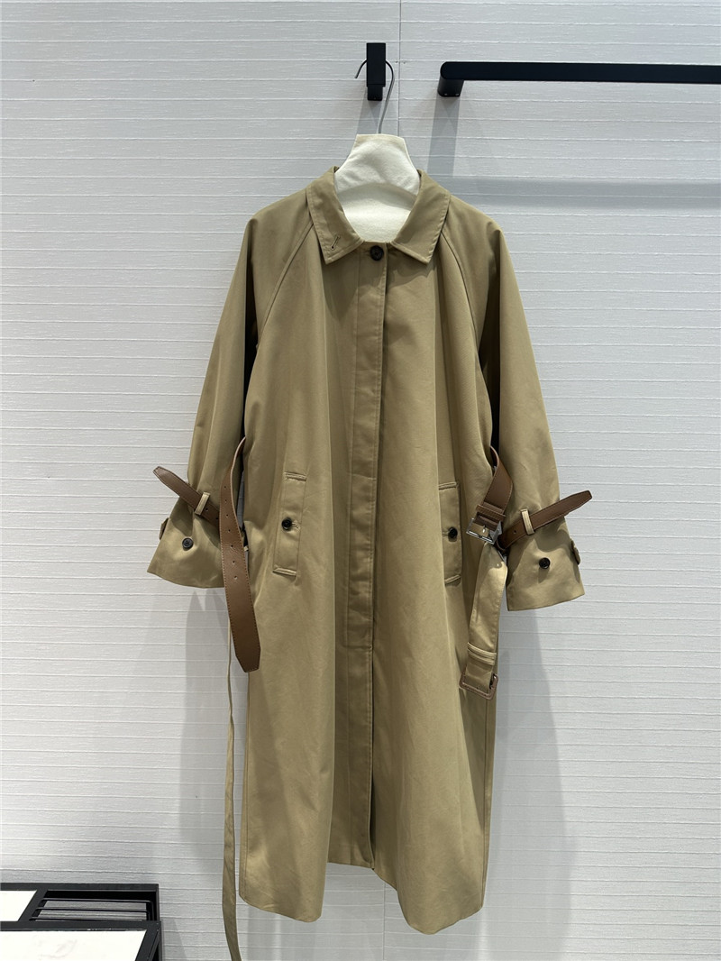 Pra*a waist long trench coat replica designer clothes