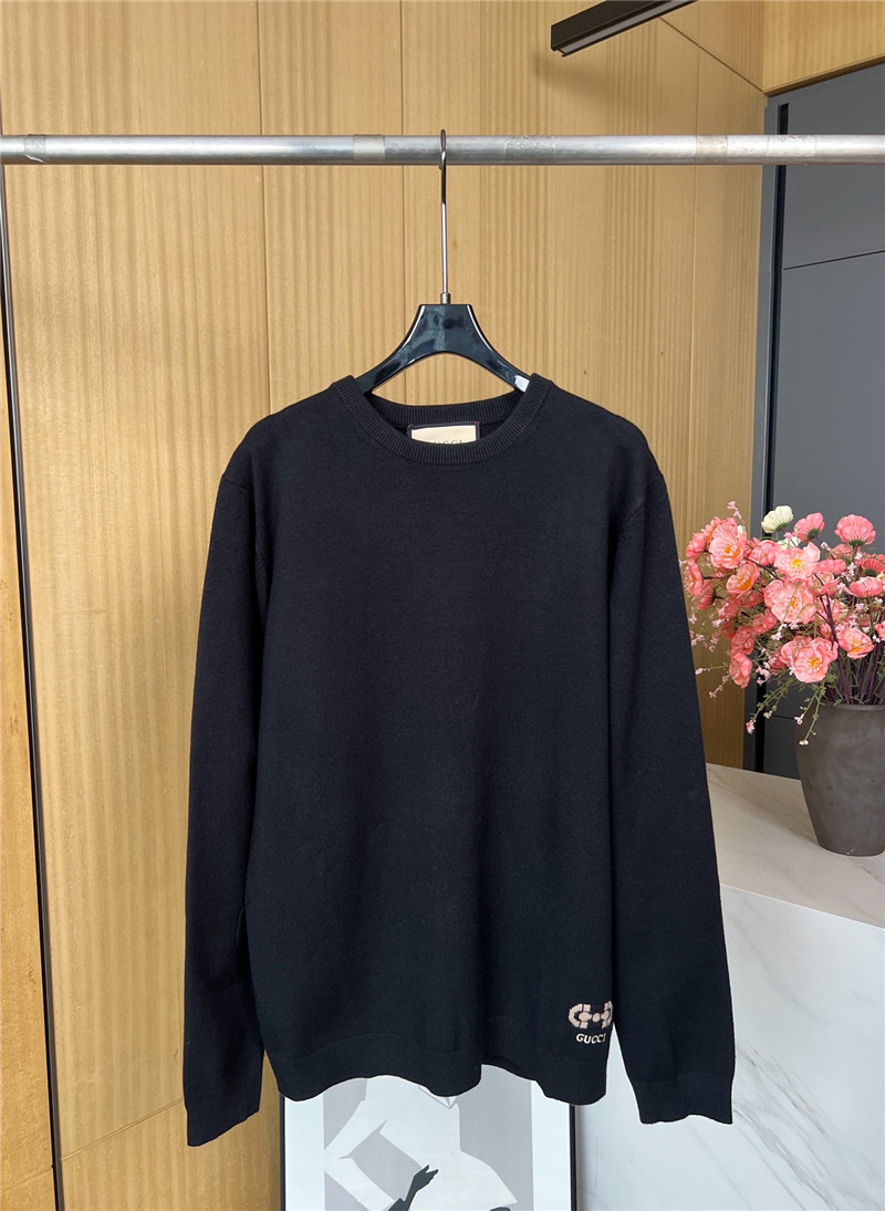 Gvc*1 horsebit intarsia round neck wool sweater replica clothes