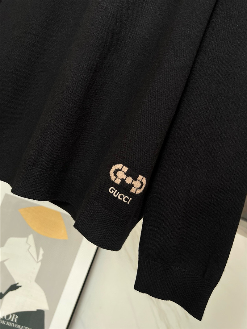 Gvc*1 horsebit intarsia round neck wool sweater replica clothes