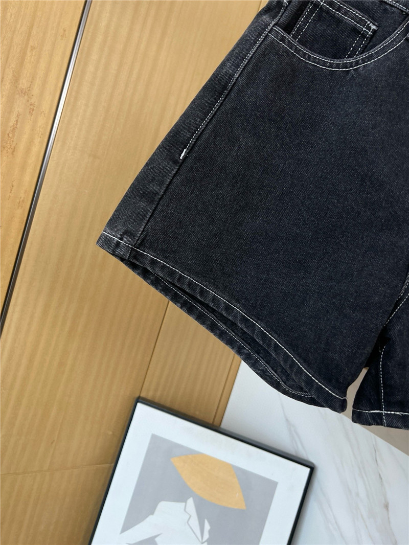 M1um1u black and grey denim shorts replica clothing sites