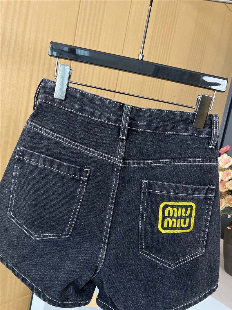 M1um1u black and grey denim shorts replica clothing sites