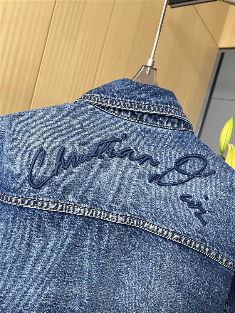 D10r floral slogan embroidered denim jacket replica clothes