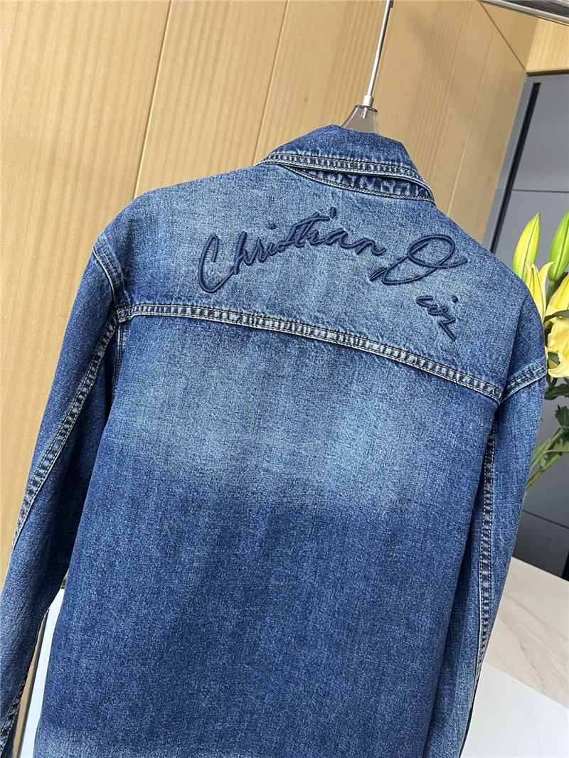 D10r floral slogan embroidered denim jacket replica clothes