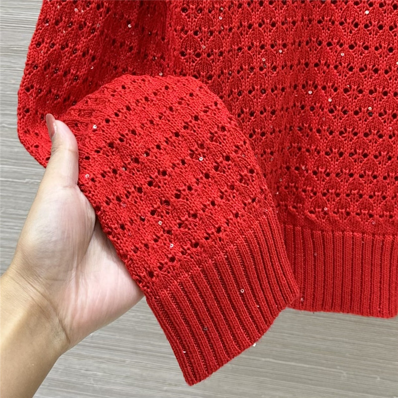 Ch**el hollow crochet top replica clothing sites