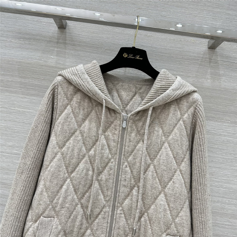 L0r0 P1ana quilted cashmere hooded jacket replica clothing