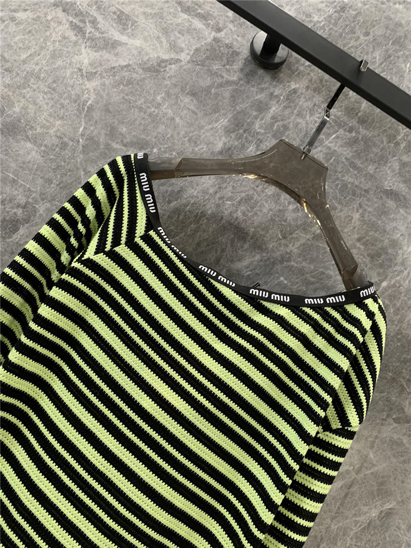 M1um1u striped long-sleeved t-shirt replica clothing sites