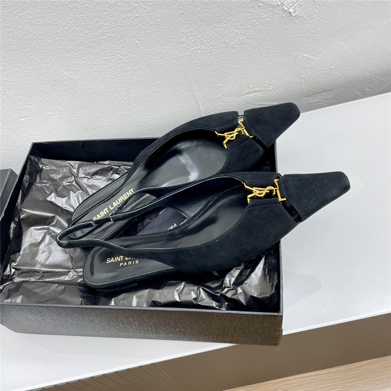 Sa1nt Lau*nt babylone slingback flats black suede
