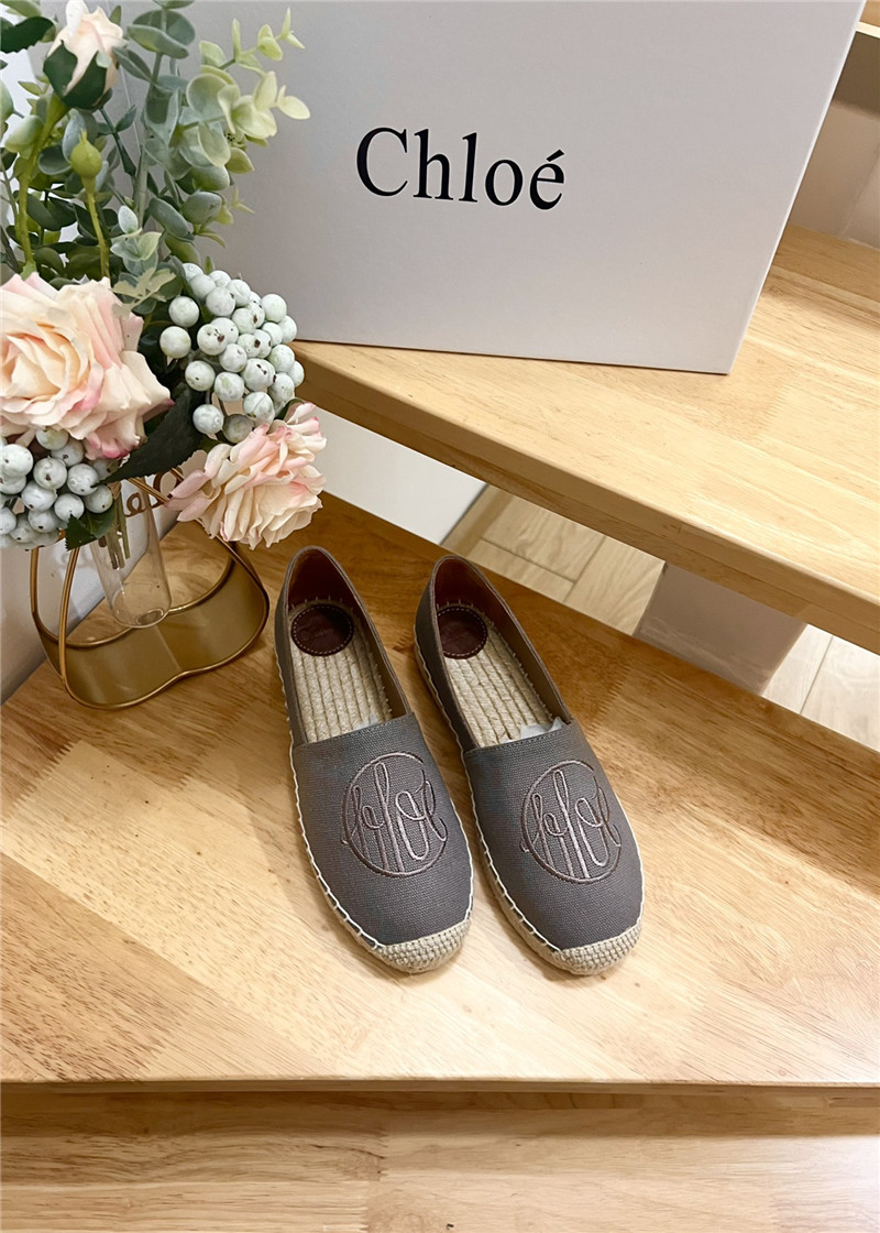 Chloé Isla Espadrille Grey Cotton