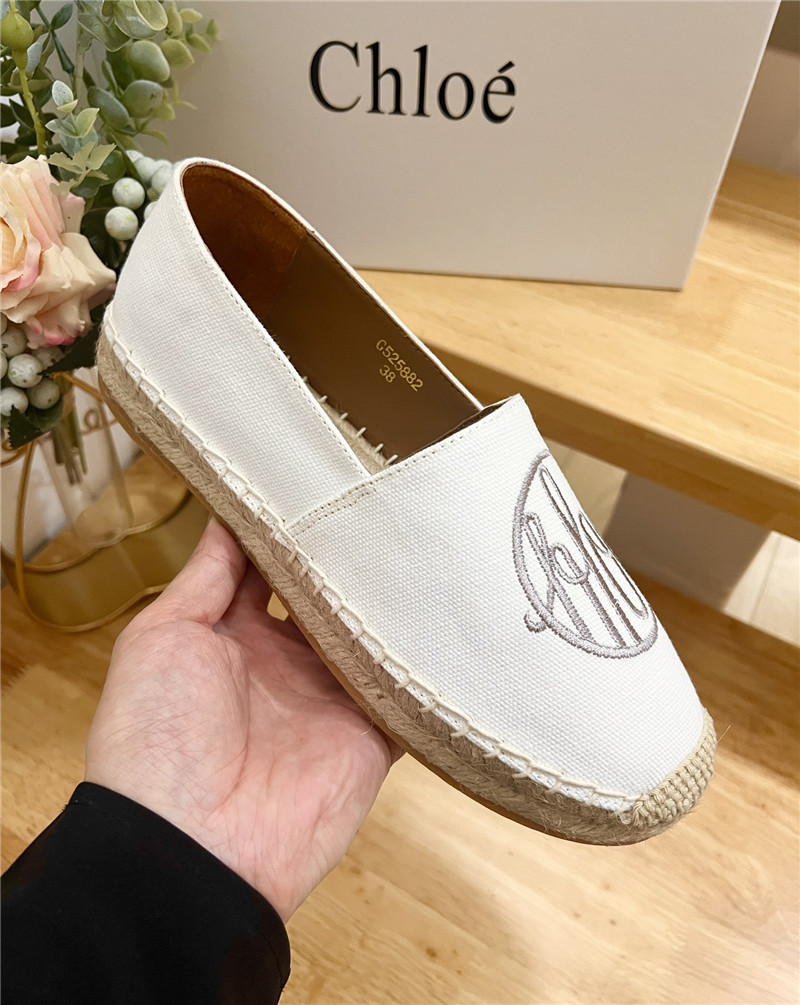 Chloé Isla Espadrille White Cotton