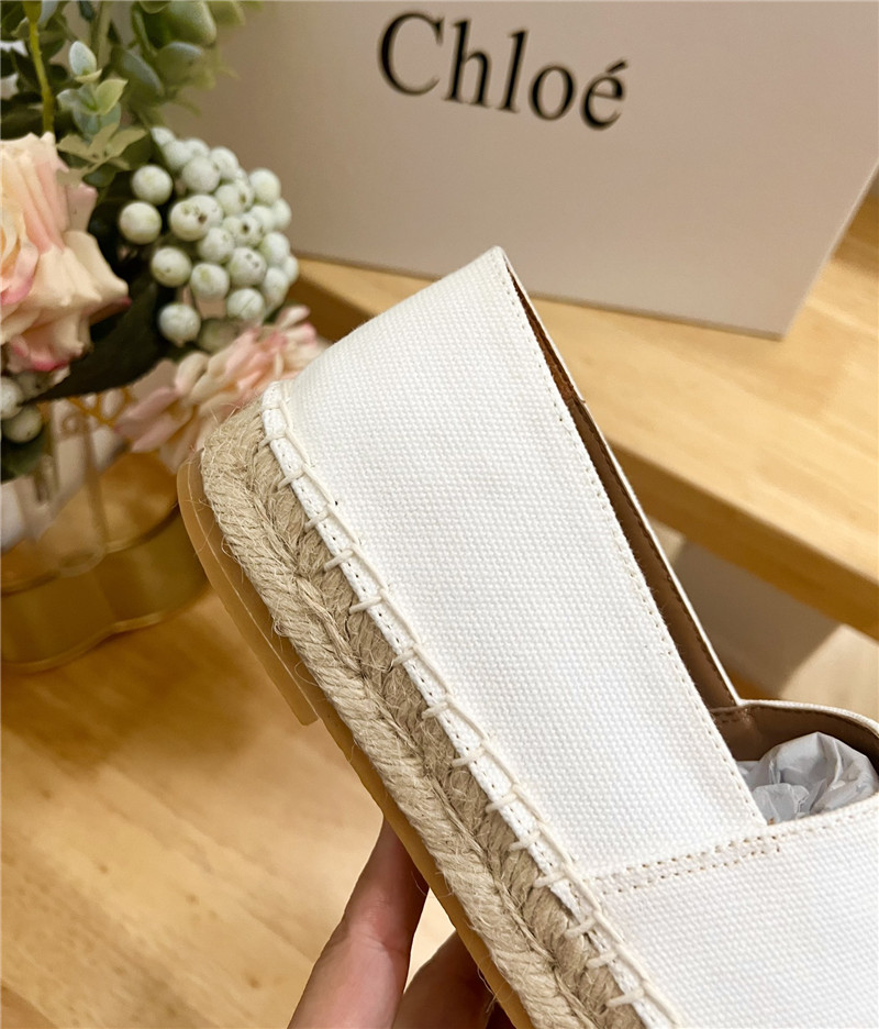 Chloé Isla Espadrille White Cotton