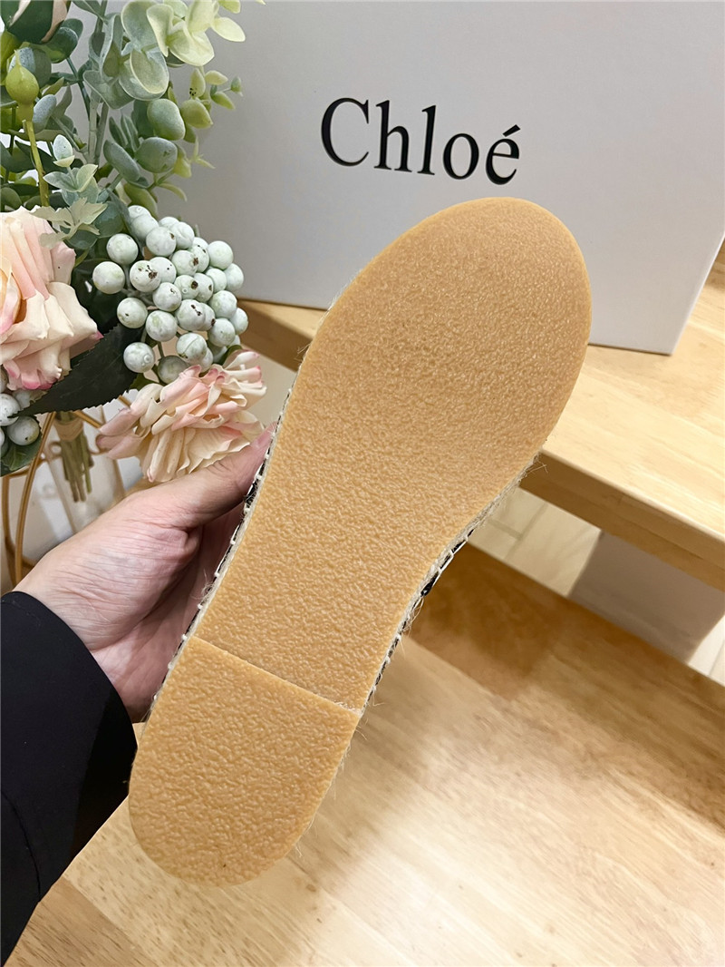 Chloé Isla Espadrille Black Cotton