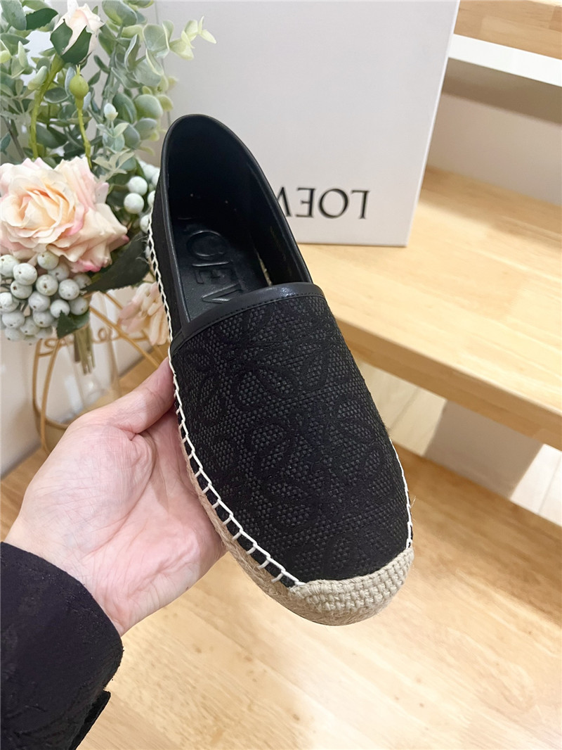 L0ew* anagram jacquard espadrilles black