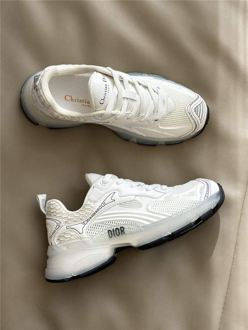 D10r white mesh oblique vibe sneakers