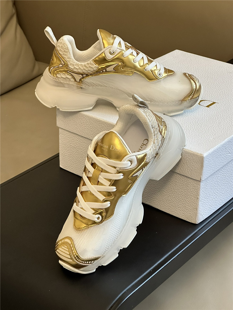 D10r gold mesh oblique vibe sneakers
