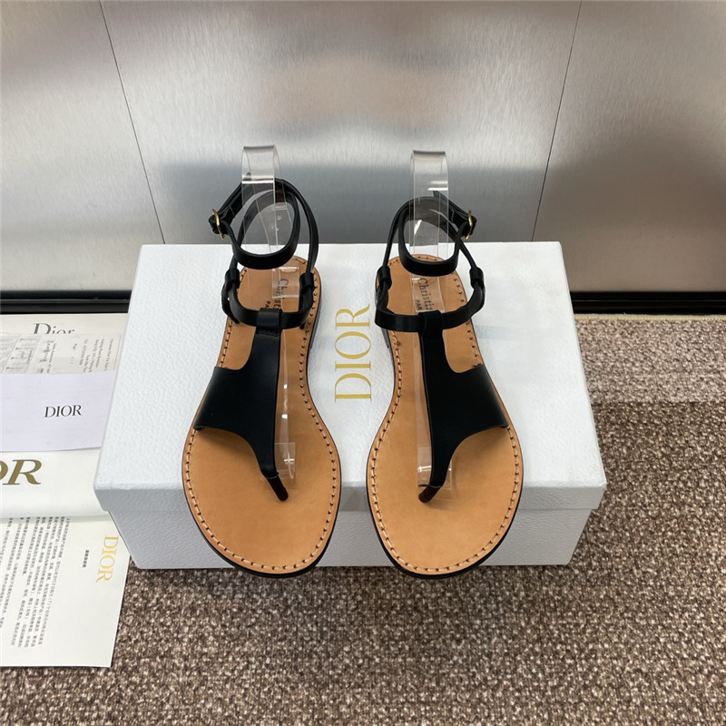 D10riviera D10r sun thong sandal black calfskin