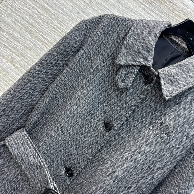 M1um1u herringbone lapel long coat replicas clothes