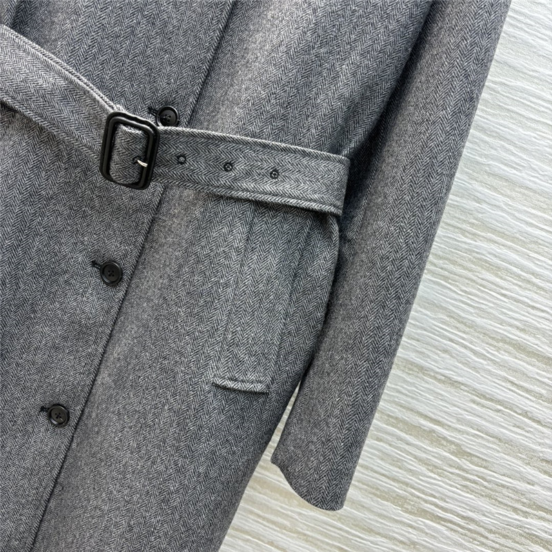 M1um1u herringbone lapel long coat replicas clothes
