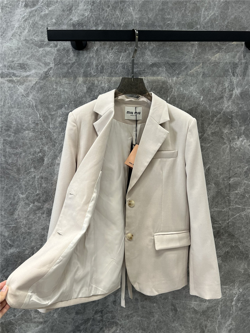 Miu Miu Light Beige Single-breasted Blazer