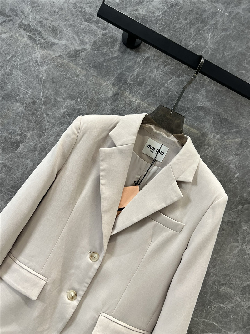Miu Miu Light Beige Single-breasted Blazer