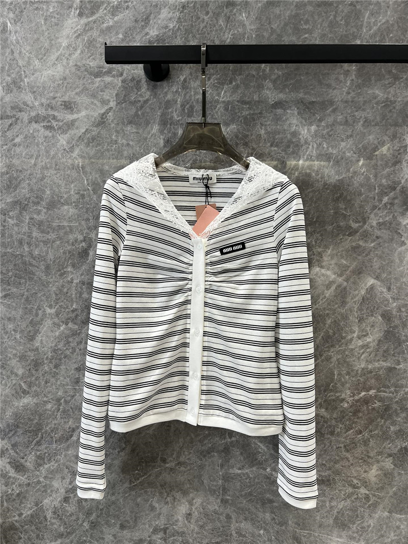 M1um1u long-sleeved hooded cardigan replicas clothes
