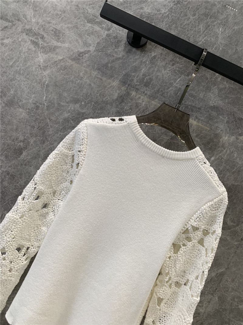 Va1e*ntin0 handmade floral patchwork knitted top replica clothing