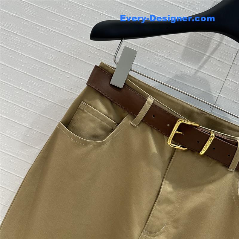 M1um1u khaki small straight pants replica clothing sites