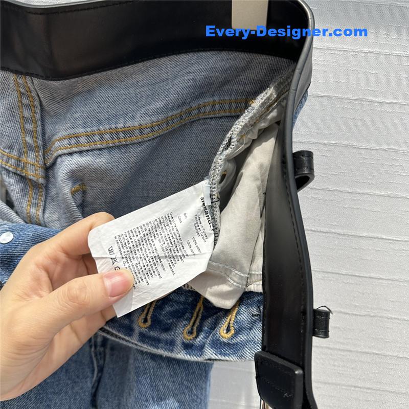 A1exa*der wang belt stitching sickle jeans replica clothes