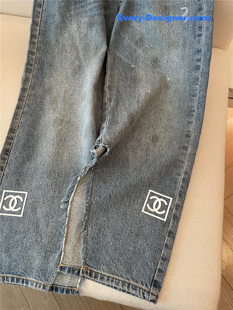 Ch**el new distressed jeans replica clothes