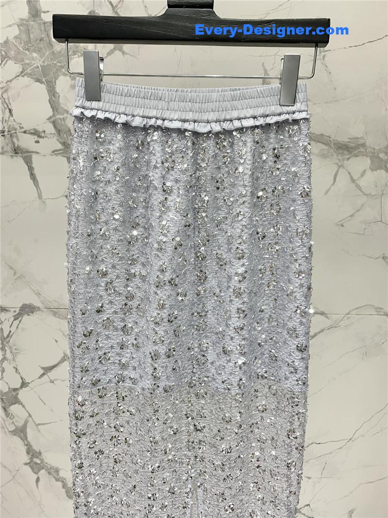 Y51 sequined acetate wrinkled vest set replica d&g clothing