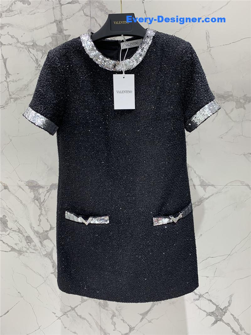 Va1e*ntin0 new sequin dress replica designer clothes