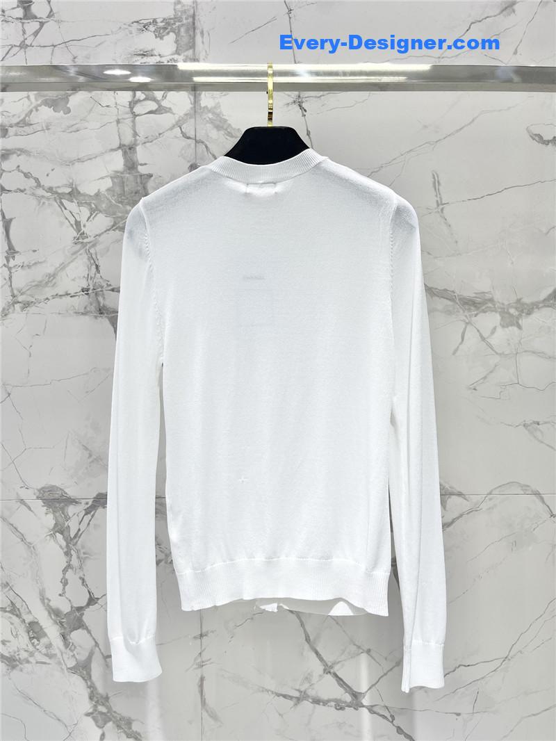 Ch**el hollow knit crew neck cardigan replica d&g clothing