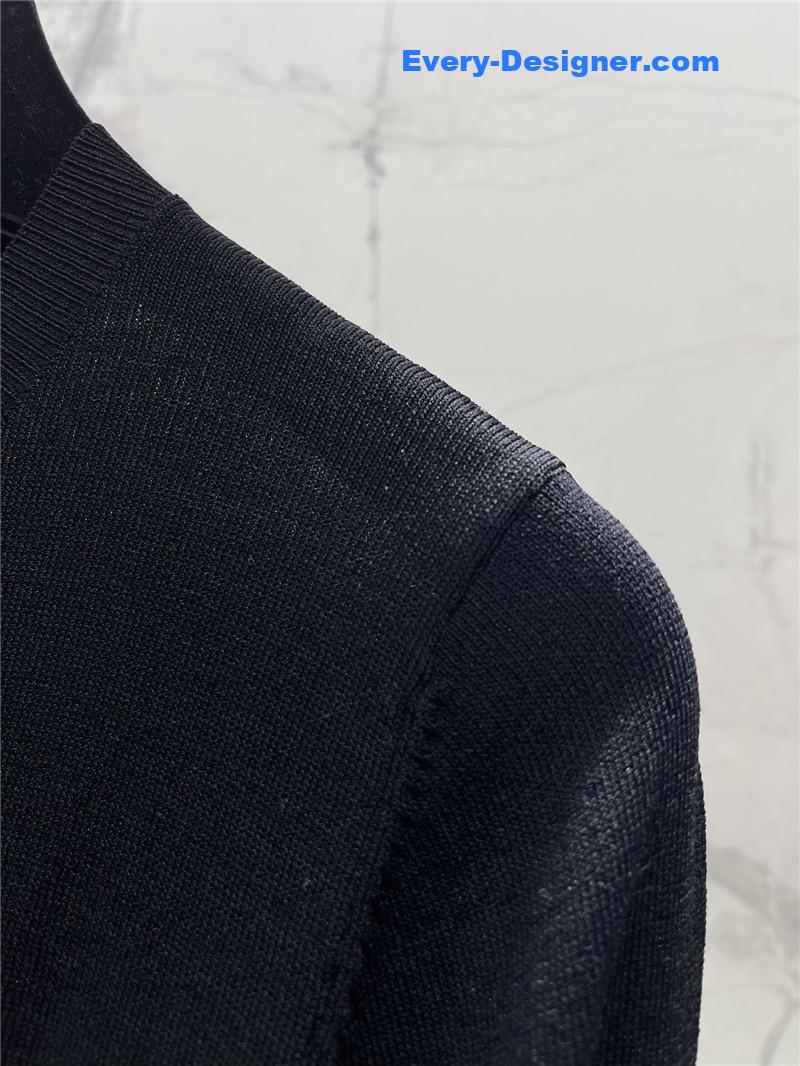 Ch**el hollow knit crew neck cardigan replica d&g clothing
