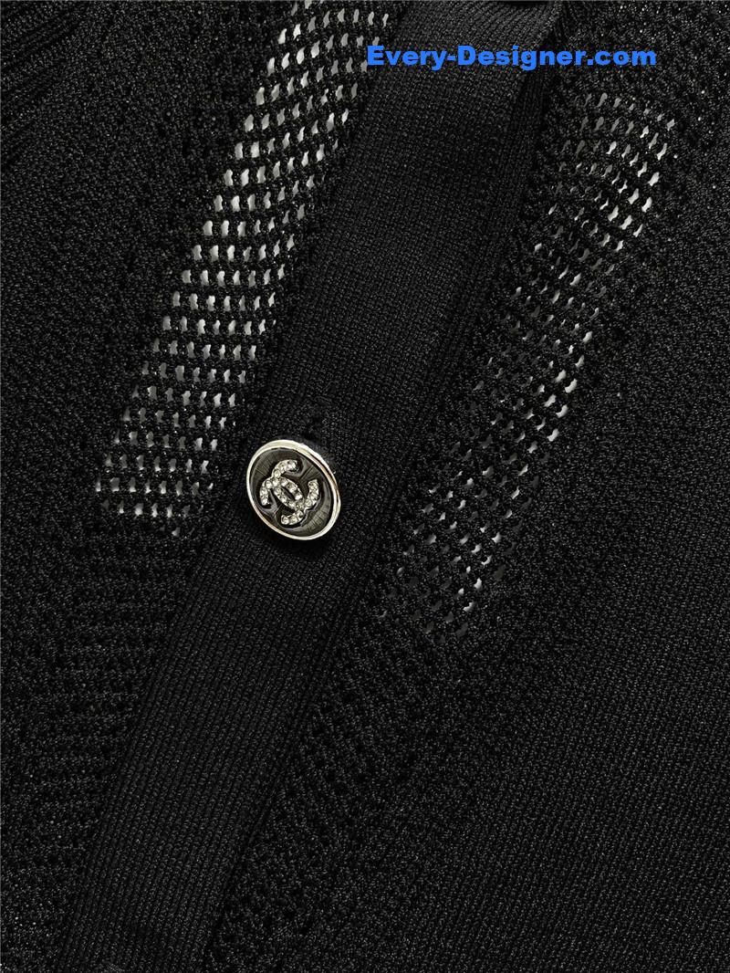 Ch**el hollow knit crew neck cardigan replica d&g clothing