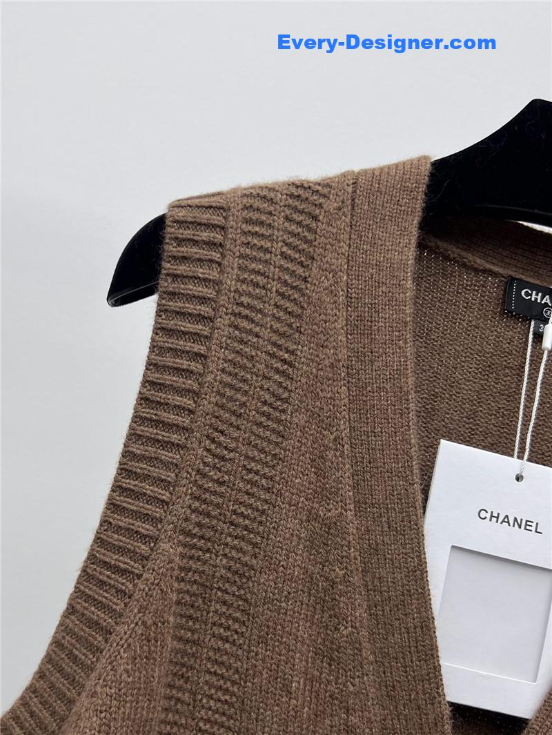 Ch**el crystal button wool vest replica d&g clothing